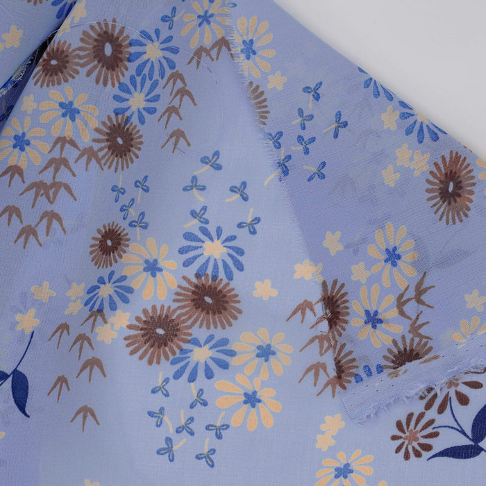 Retro Floral Voile Challis Print