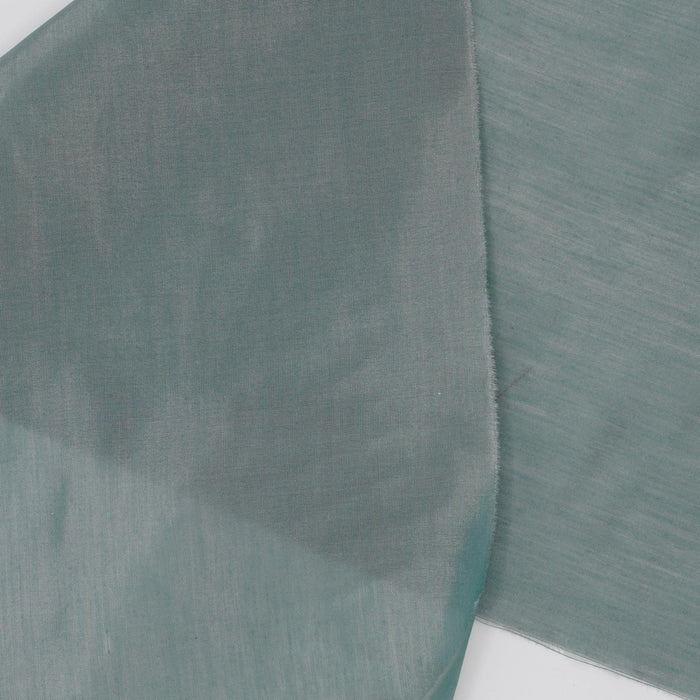 Grey Green Cotton Silk  Fabric