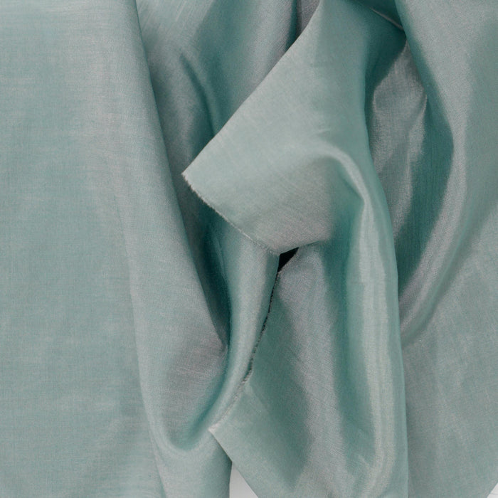 Grey Green Cotton Silk  Fabric