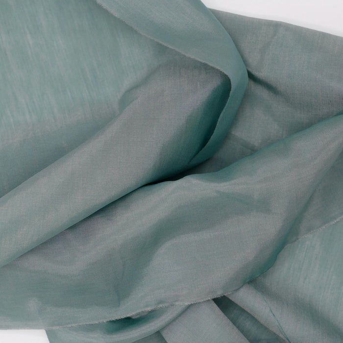 Grey Green Cotton Silk  Fabric