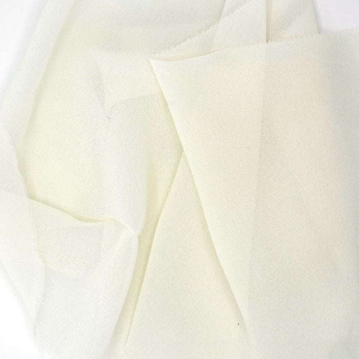 Italian Ivory Crepe Silk Cotton  Fabric