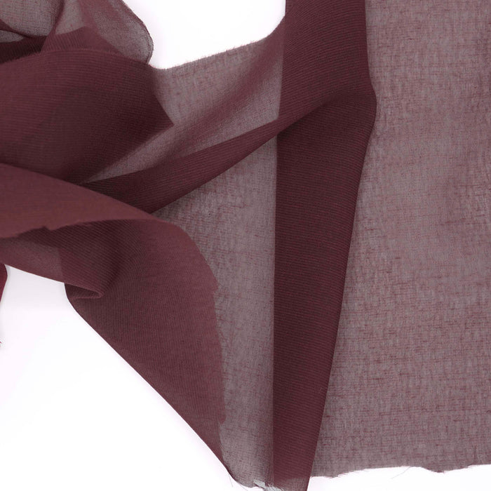 Italian Burgundy Crepe Silk Cotton Fabric
