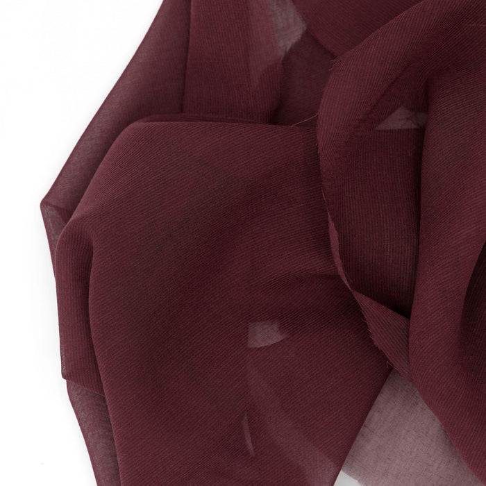 Italian Burgundy Crepe Silk Cotton Fabric