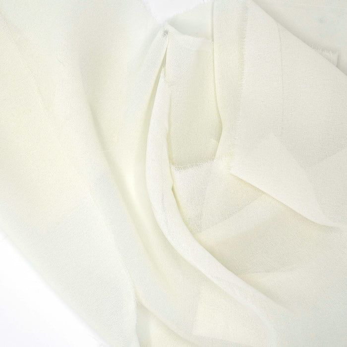 Italian Ivory Crepe Silk Cotton  Fabric