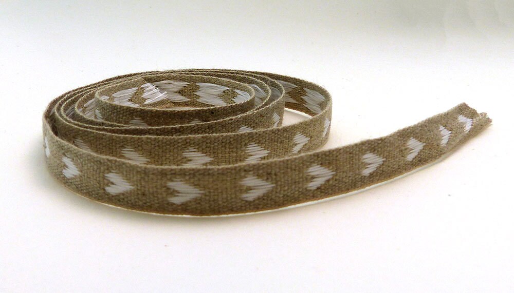 Linen Heart Ribbon