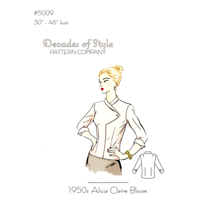 Alicia Claire Blouse Vintage Style Sewing Pattern