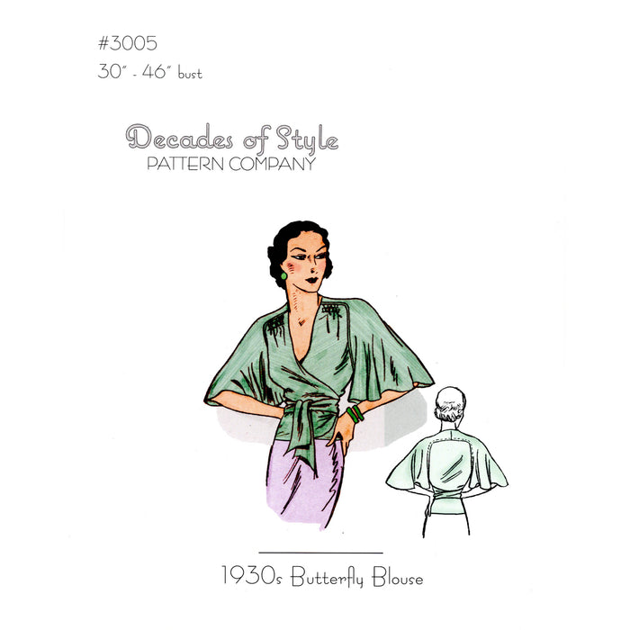 Butterfly Blouse Vintage Style Sewing Pattern