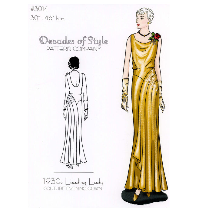 Leading Lady Couture Evening Gown Vintage Style Sewing Pattern