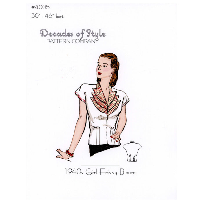 Girl Friday Blouse Vintage Style Sewing Pattern