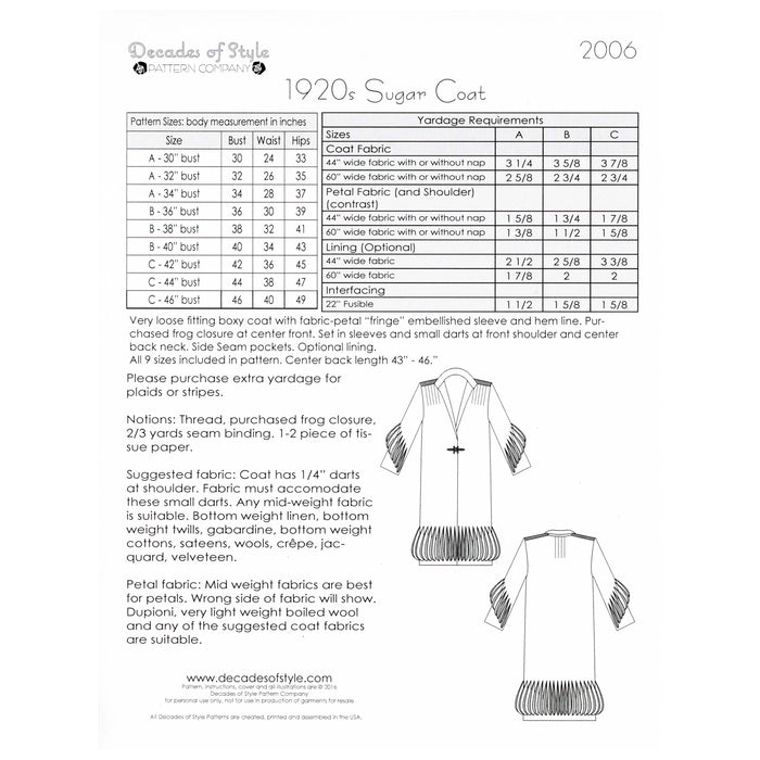 Sugar Coat Vintage Style Sewing Pattern
