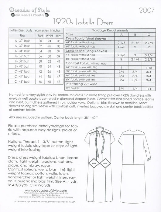 Isabella Pattern  Decades of Style Vintage Style Sewing Pattern