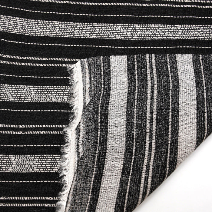 100% Rayon Challis Fabric Ivory Stripes