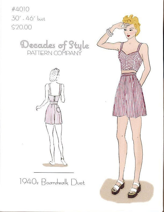 Boardwalk Duet 1940 Vintage Style Sewing Pattern