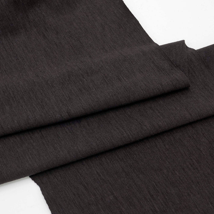 Wool Rayon Jersey Knit Fabric Washed Black