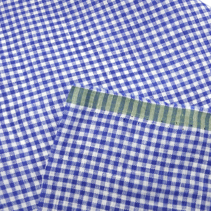 Gingham Yarn Dyed Linen Blue