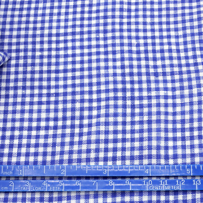 Gingham Yarn Dyed Linen Blue