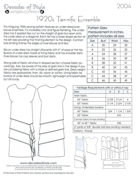 Tier-Rific Ensemble 1920 Sewing Pattern