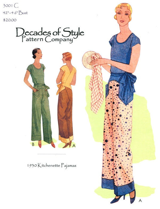Kitchenette Pajamas 1930 Decades of Style Vintage Style Sewing Pattern