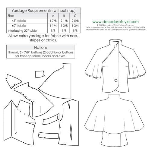 Capelet 1930 Sewing Pattern