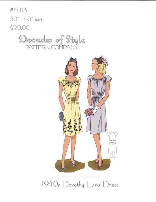 Dorothy Lara Dress 1940 Sewing Pattern