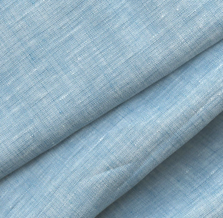 Yarn Dyed Linen Fabric Blue and White