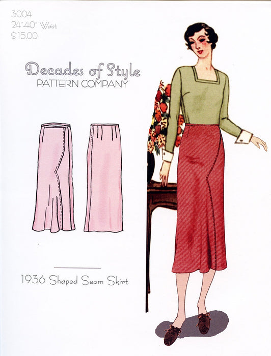 Shaped Seam Skirt 1936 Decades of Style Vintage Style Sewing Pattern